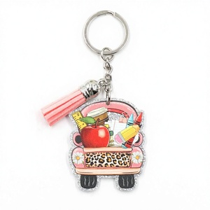 Portachiavi Personalizzato con Glitter per l'Apprezzamento degli Insegnanti |   Regalo Personalizzato in Acrilico a Forma di Scuolabus |   Souvenir all'Ingrosso per la Festa degli Insegnanti 2026 - Product Image 1