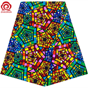 ZHAORUN prix usine conteneur 1-1.9yard <span class=keywords><strong>Coupon</strong></span> cire Polyester Stock africain Ankara impression tissu Pagne pour robe - Product Image 6