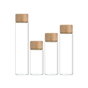<span class=keywords><strong>30MM</strong></span> Tube en verre à haute teneur en Borosilicate 70ml 80ml 90ml conteneurs de stockage bouteilles en verre Tubes à essai avec couvercle en bambou - Product Image 4