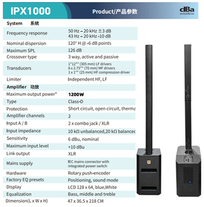 เว็บไซต์ขายส่ง IPX1000 ที่ดีที่สุด ลำโพงคอลัมน์ 3 ทาง 2 ช่อง ขนาด 12 นิ้ว 1200 วัตต์ คลาส D บลูทูธ MP3 ครบวงจร IPX1000 ที่ดีที่สุด - Product Image 6