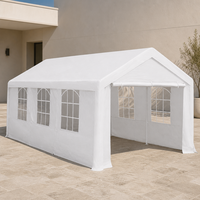 Abri de voiture pliable 3x6 avec toit imperméable et structure en acier pour jardin et événements extérieurs