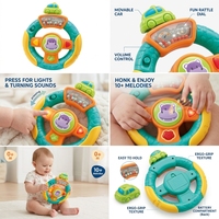 Jouet volant pour bébé QS avec lumières et musique, volant en plastique, jouet de simulation pour l'apprentissage précoce