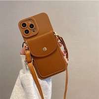 Étui portefeuille à rabat antichoc en TPU souple FULINTE pour iPhone 7-16 Pro Max avec cordon de cou – Vente en gros