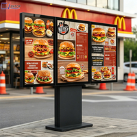 Écran LCD étanche de 55 pouces, signalisation numérique extérieure DOOH, panneaux de menu numériques pour drive-thru, solution d'affichage publicitaire intérieur, signalisation numérique
