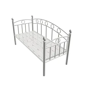 Cabecero europeo retro de hierro, cama con plataforma de metal, marco de cama doble para niños