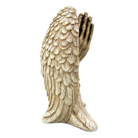 Ailes d'ange faites à la main avec des mains en prière Statue de figurine en résine moulée