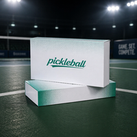 Raquette de pickleball en fibre de carbone de qualité supérieure, doublée d'éponge, coffret cadeau en papier, matériaux recyclés, kit de démarrage complet, balles, poignées
