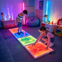 Dalles de sol interactives lumineuses en gel liquide non toxiques 50 cm, dalles sensorielles LED liquides, jouets thérapeutiques à changement de couleur sensibles au toucher
