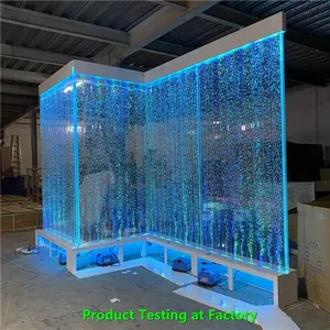 Easy Install Christmas Home Decor Acrylic Panel Led Light Water Bubble Wall Water Fountain Waterfall With Logo