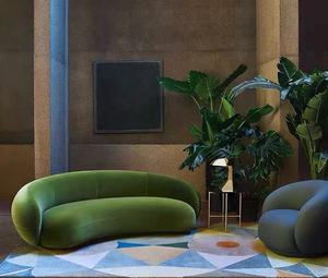 Ensemble de canapés modulaires en velours moderne européen, design contemporain, cuir véritable, bois <span class=keywords><strong>convertible</strong></span> pour la maison, le hall d'hôtel - Product Image 3