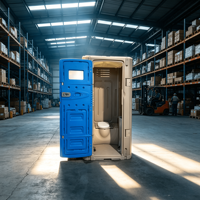 Toilette portable en PEHD moulée par soufflage, sans eau ni électricité, toilette écologique sèche, fenêtre translucide, porte à nervures pour camp minier et champ pétrolier