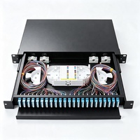 Boîtier terminal fibre optique 1U 24 ports LC Duplex haute densité 96 cœurs avec tiroir extractible, panneau de brassage ODF robuste pour montage en rack