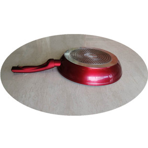 Padella antiaderente <span class=keywords><strong>in</strong></span> alluminio forgiato 3 pezzi <span class=keywords><strong>in</strong></span> alluminio verniciato metallo rosso con fondo a induzione e impugnatura Soft Touch - Product Image 4