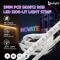 Tira de LED RGB SK6812 de Emisión Lateral, DC5V SMD4020, 60, 90, 120, 144 Píxeles por Metro, PCB de 5mm y 8mm, IP20, IP65, IP67, Luz Flexible