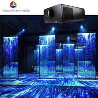 Écran vidéo de projection 3D extérieur pour la décoration murale des bâtiments, projecteur interactif en métal portable et léger, 6000 lumens