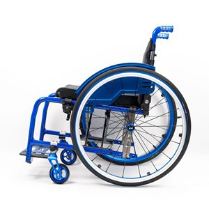 Fauteuil roulant manuel Shi Peng WI5805 bleu en alliage d'aluminium pliable à dégagement rapide pour usage sportif - Product Image 1