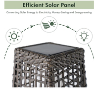 Lampes de patio LED solaires en rotin pour l'extérieur, lampes de sol pour le jardin, lumières décoratives pour la maison