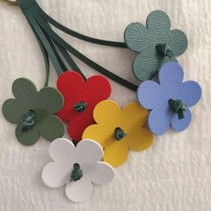 Pu Leather Keychain Cute <b>Bag</b> <b>Charms</b> for Handbag Multi-Colors Flower Pendant Keyring - Product Image 5