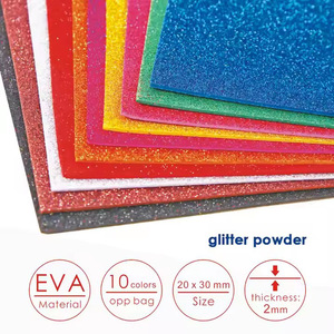 Feuilles de mousse scintillantes multicolores Foska 20*30CM 2mm d'épaisseur avec autocollant pour costumes, arts et projets d'artisanat - Product Image 3