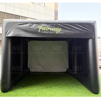Tente de golf gonflable noire personnalisée, simulateur de golf portable d'extérieur pour usage commercial et personnel
