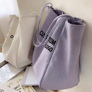 Sac fourre-tout en toile surdimensionné écologique pour femmes, en coton biologique réutilisable, avec logo personnalisé, fermeture éclair, motif de dessin animé, pour le quotidien et le week-end - Product Image 4