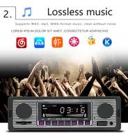 Autoradio MP3 BQCC simple DIN avec lecteur radio FM, Bluetooth, USB, AUX, lecture de musique, unité centrale universelle classique pour BMW, KIA, FORD