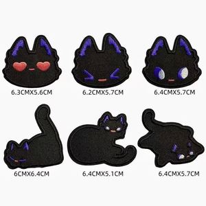 Patchs brodés autocollants mignons de chat noir pour la décoration - Product Image 2