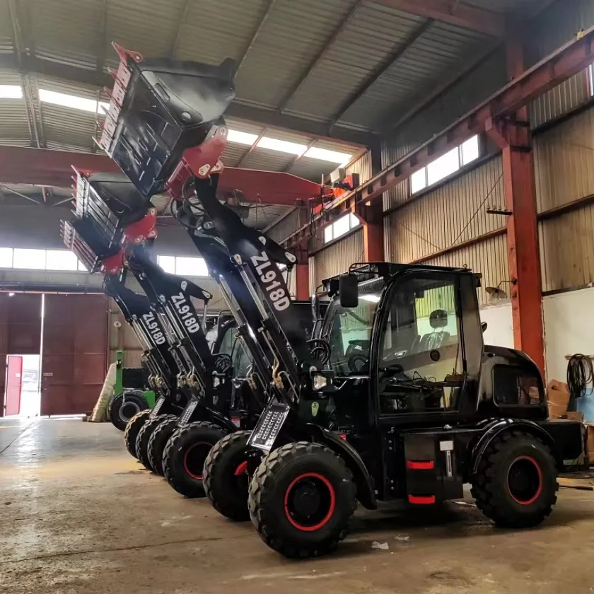 Máquinas agrícolas frontal ZL918 para carregadeira de rodas de 1,8 ton com melhor preço, motor confiável e acessórios de bomba