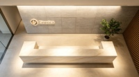 Comptoir de réception moderne en marbre - Comptoir d'accueil de luxe en pierre naturelle personnalisable, Offre Spéciale pour hall d'hôtel et d'appartement