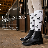 Chaussettes d'équitation respirantes et durables avec logo personnalisé, livraison rapide, imprimé cheval