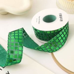 Ruban à paillettes de luxe de 4 cm pour emballages cadeaux de Noël et décoration de sapin de Noël, 10 yards par rouleau - Product Image 3