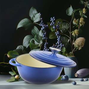 Set di Pentole in Ghisa Smaltata Blu La Cocina, 7 Pezzi, Pentola per Zuppa, Padella, Regalo - Product Image 6