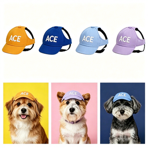 Adjustable Dog Baseball Cap with Curved Back Design and ACE Letter Embroidery Outdoor Pet Sun <b>Hat</b> for Small Medium Dogs - Product Image 1
