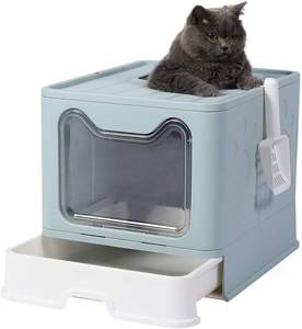 Atacado Personalizável Anti-Splashing Cat Portátil <span class=keywords><strong>Litter</strong></span> <span class=keywords><strong>Box</strong></span> Top Entry Tipo com Tampa Feito de Plástico Durável - Product Image 1
