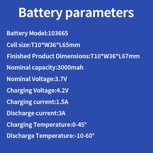 103665 3.7V 3000mAh Rechargeable Solid State Battery Blusenergy <b>12</b> Months Warranty for GPS Tracker <b>Tablet</b> 103665 Li-i - Product Image 3