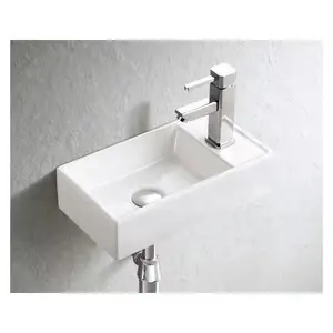 Medyag OEM ODM Square Countertop Wall Mounted Bathroom Vanity Vessel Sink Ceramic Art Wash Basin