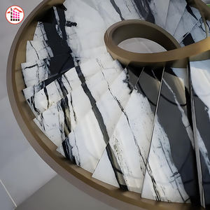 Escalier en marbre blanc naturel sur mesure avec marches en pierre à veines grises naturelles pour développement résidentiel haut de gamme de maisons de luxe - Product Image 3