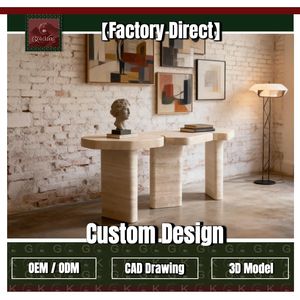 <span class=keywords><strong>Table</strong></span> d'entrée en travertin GOLDKING, beige, pierre naturelle, <span class=keywords><strong>console</strong></span> moderne minimaliste, sur mesure pour la décoration du hall d'entrée - Product Image 1