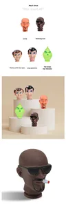 การ์ตูนไวนิลขนาด 6 ซม. อุปกรณ์เสริม DIY ตัวและหน้าตัวละครพลาสติกสำหรับตกแต่งคริสต์มาสของเด็ก ของเล่นหัวเอลฟ์ - Product Image 6