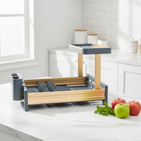 Étagère de rangement pour assiettes, égouttoir à vaisselle 3 niveaux pour cuisine au-dessus de l'évier