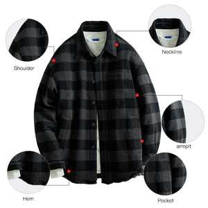 Fabricant de chemises d'hiver matelassées en flanelle à carreaux pour hommes sur mesure - Product Image 3