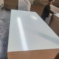 Panneau MDF moderne brillant en mélamine, écologique, blanc stratifié pour armoire de cuisine