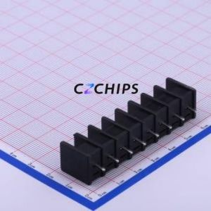DBT30C-7.62-8P-BK-P Barrier Terminal Block Through hole Component (THT),P=7.62mm Connector Two Sides 7.62mm 1x8P Straight Pin - Product Image 1