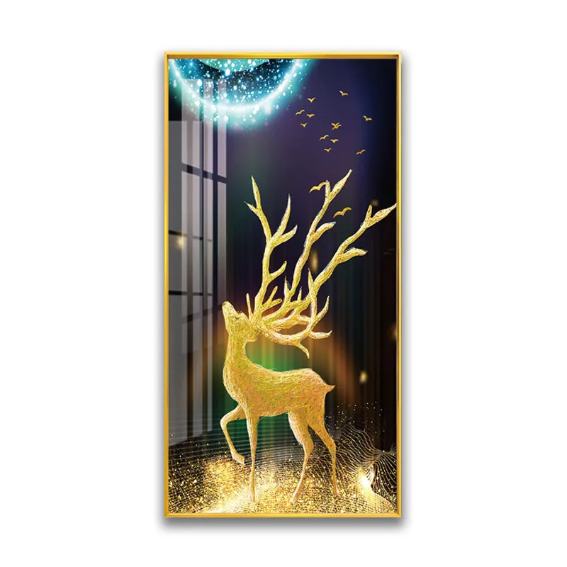 Nordic deer creative Christmas home Crystal Porcelain Painting For Living Room Decor