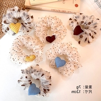 YAOYU Accessoires pour cheveux pour fille, style coréen, en fil à motif de points ondulés, avec anneau en forme de cœur à plis légers et bande en forme de cœur