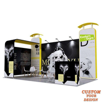 Système d'exposition modulaire, stand d'exposition à montage rapide, affichage rétroéclairé, stands de salon professionnel avec salle de rangement