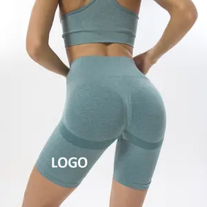 Leggings de contrôle du ventre pour femmes, Logo personnalisé, demi-pantalon de Yoga, collants de Fitness taille haute pour femmes