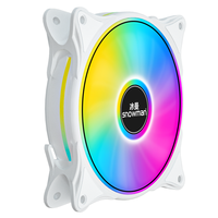 Ventilateur de boîtier PC SNOWMAN CF120-ARGB-WH 120mm blanc ARGB, roulement hydraulique PWM, synchronisation en chaîne 5V 3 broches, vente en gros
