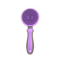 Rarewe Brosse de massage portable autonettoyante anti-rayures écologique en acier inoxydable sûre pour l'élimination des poils de chien et de chat, six couleurs