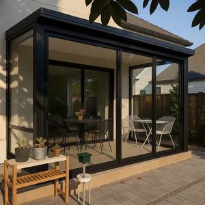 Solution de véranda modulaire préfabriquée moderne quatre saisons en verre imperméable, <span class=keywords><strong>solarium</strong></span> en aluminium creux pour villas, manuel - Product Image 4